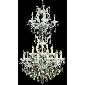   Entryway Chandelier with Golden Teak Crystals 2800D30SWH GT Home