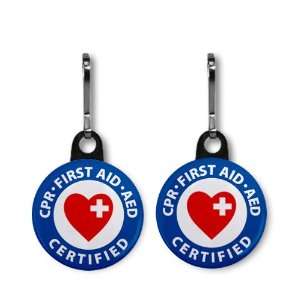  CPR FIRST AID AED CERTIFIED Heroes 2 Pack of 1 inch Zipper 