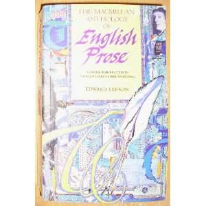 Macmillan Anthology of English Prose: Edward Leeson: 9780333616505 