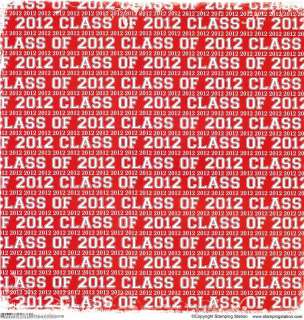 Class of 2012 SCARLETT RED Cardstock Scrapbook Paper  