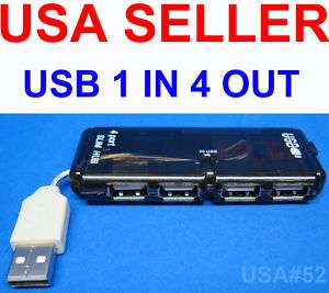 USB 1 IN 4 OUT SPLITTER HUB MALE FEMALE US SELLER 881317502872 