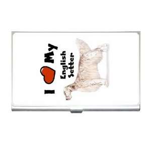  I Love My English Setter Business Card Holder Case: Office 