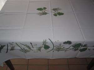 Herbs 54 x 72 Oblong White Tablecloth New  