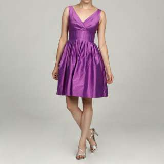 Eliza J Womens Lilac Silk Empire Stitch Party Dress  Overstock