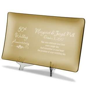  50th Wedding Anniversary Personalized Gold Tray: Home 