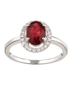 14k Gold African Ruby and 1/8ct TDW Diamond Ring  Overstock