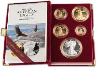 1995 W American Eagles 10th Anniversary Gold & Silver Proof Set  