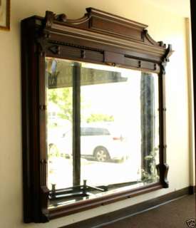 Huge Period American Victorian Walnut Mirror Original  