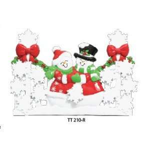  Snowman Fence Family of 12 Table Toppers 