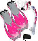 Aqualung Sport Wave Fins, Dry Snorkel, Purge Mask, Snorkel Set, Pink 