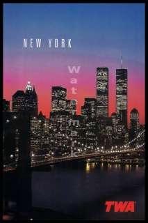 Vintage Travel Poster TWA   New York 11x17  