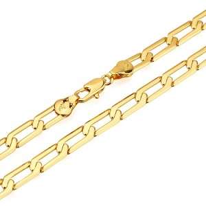 24K GOLD FILLED 6MM CURB CHAIN NECKLACE 19 3/4 XN181  