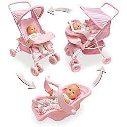 Badger Basket Deluxe Doll Stroller with Car Seat  