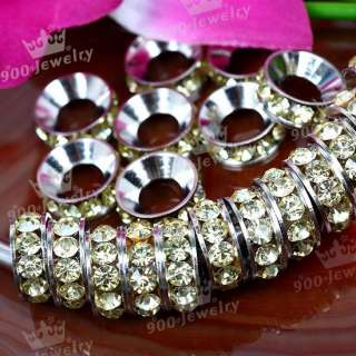 20Pc Bulk Crystal Glass Circle Beads Fit Charm Bracelet  