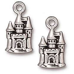 Silverplated Pewter Fairy Castle Charms (Set of 2)  