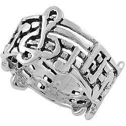 Sterling Silver Music Note Ring  Overstock
