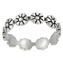 Sterling Silver Daisy Eternity Band  