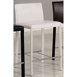   Design White Bicast Leather Counter Stools (Set of 2)  Overstock