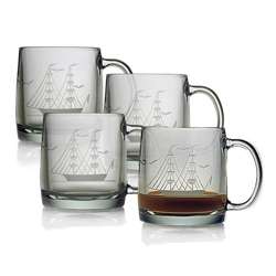 Susquehanna Glass Clipper Ship Coffee Mugs (Set of 4)  