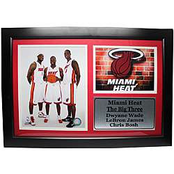 Miami Heat Red The Big Three Framed Stat Photograph  