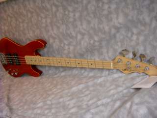 2012 USA G&L L2000 BASS CLEAR RED OVER SWAMP ASH w/WOOD BINDING  