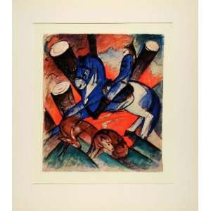 1960 Print Franz Marc Saint St. Julian Horseback Riding Expressionism 