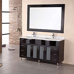 Design Element Modern Double Sink Bathroom Vanity Set  Overstock