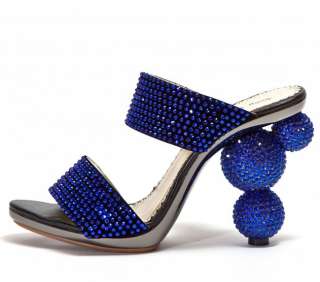 Lady Couture Fancy Blue Swarovski Crystal Ladies Sandals   All sizes 