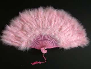 28 Leaves Candy PiNK marabou Feather Fan, A+ Quality  