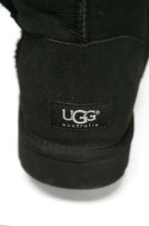 UGG Bailey Button Triplet Womens Black Sheepskin Boot Size 8 US NEW 