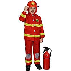 Boys Red Fire Fighter Costume  