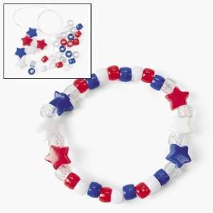  Red White & Blue Star Bracelet Craft Kit   Craft Kits & Projects 