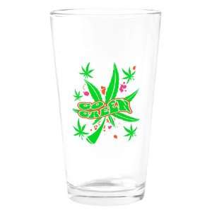  Pint Drinking Glass Marijuana Go Green Neon Everything 