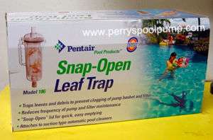 Pentair 186A R211084 1.5 Snap Open Leaf Trap Canister  