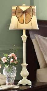   Victorian Vintage Design Cream Lamp Fabric Shade Tan Bow Ribbon 27.5