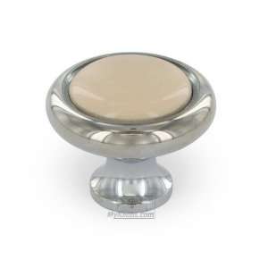  1 1/4 diameter knob with insert in polished chrome and 