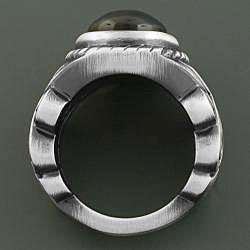 Stainless Steel Black Onyx Oval Celtic Ring (China)  Overstock