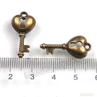   Heart Lock Key Alloy Pendants Lots 25x12x4mm Charms 141816  