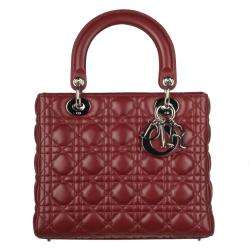 Christian Dior Lady Dior Leather Quilted Handbag  
