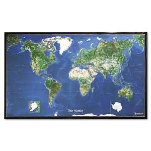  American Map  World Satellite Photo Map, 38 x 50    Sold 