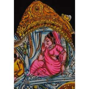  Indian Hand Painted Pretty Wall Hanging Adorn with Sequins 