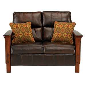  Morgan Harness Leather Mission Loveseat