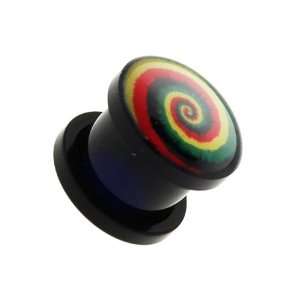  Acrylic Screw on Plugs   Rainbow Swirl   00G   Sold as a 
