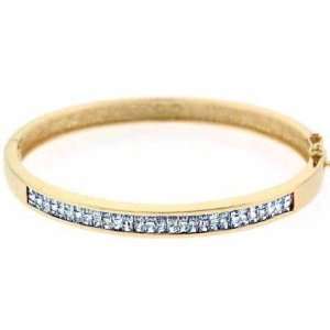   : Vermeil (24k Gold over Sterling Silver) Lavender cz Bangle: Jewelry