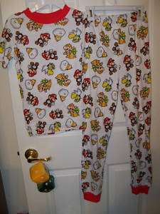 Super Mario Bros 2 Piece Pajama PJ Set Boys Size 8 NWT #337  