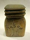 Vintage wood carving of a Mason jar