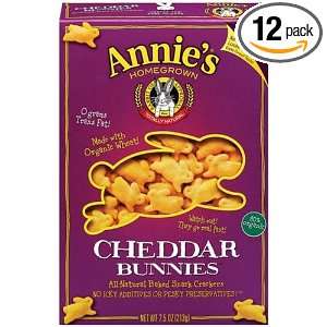 Annies Homegrown Cheddar Bunnies Baked Snack Crackers, Original 7.5 