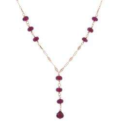   Curtis 14k Goldfill and Garnet Triple Drop Necklace  