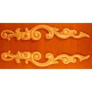  EMBOSSED WOOD APPLIQUE / ONLAY # 655 2 1/4 X 12 1/8 EACH 2 