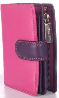Visconti Multi Colored Soft Leather Pink Ladies/Girls Wallet Purse 